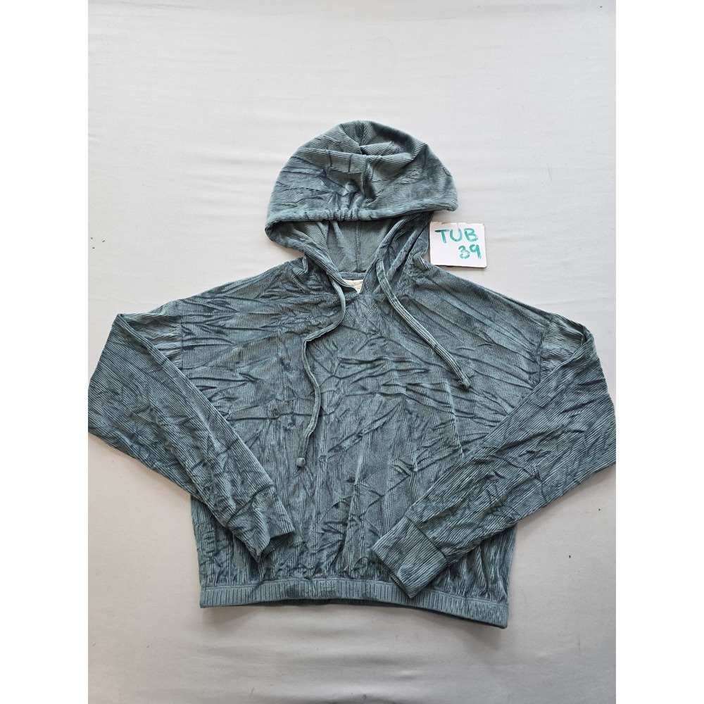 Universal Thread Teal Blue Corduroy Ribbed Pullover Hoodie XS TUB 39